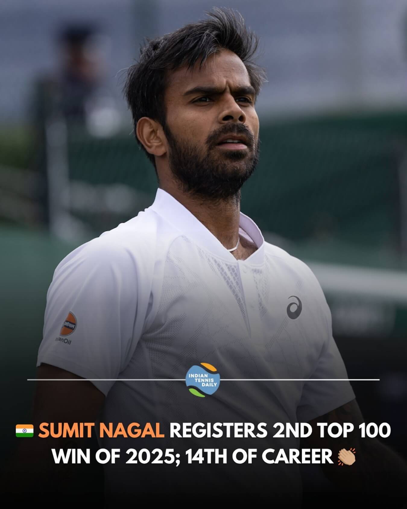 sumit-nagal-top-100-wins-2025 Sumit Nagal after his latest Top 100 win in 2025